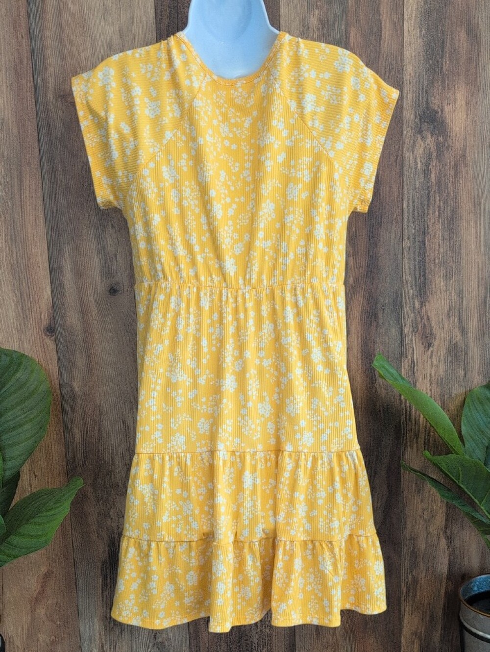 No Boundaries Yellow Floral Mini Dress L T202 - Picture 4 of 6